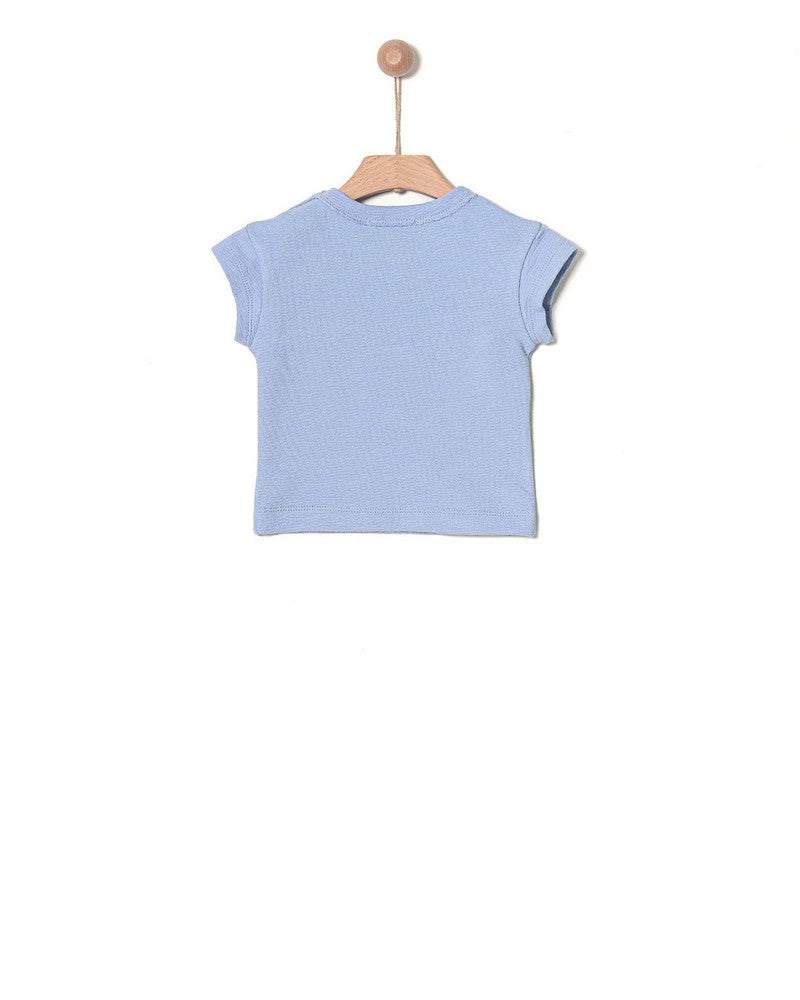 T-SHIRT JERSEY JACQUARD CHAMBRAY BLUE