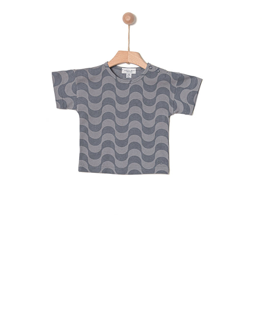 T-SHIRT ORGANIC LICORICE WAVES ALLOVER