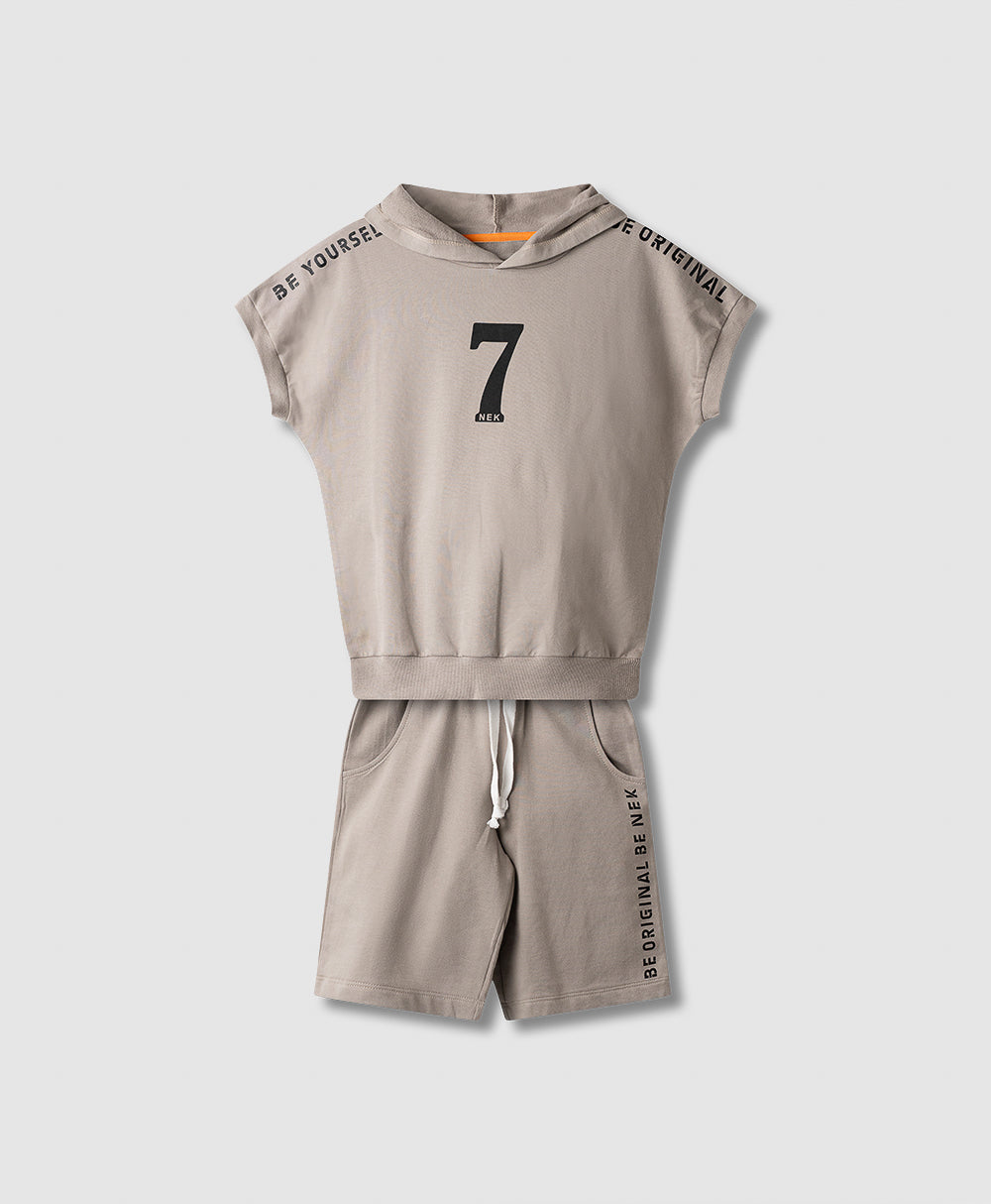 Boys Hooded T-Shirt & Shorts Set