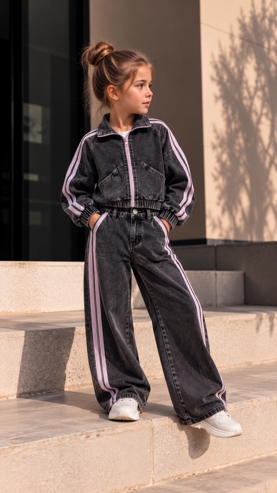Παιδικό Σετ Τζιν με Jacket &Παντελόνι Wide Leg