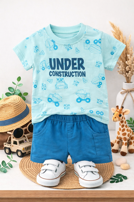 Βρεφικό Σετ Μπλουζάκι & Σορτσάκι “Under Construction”