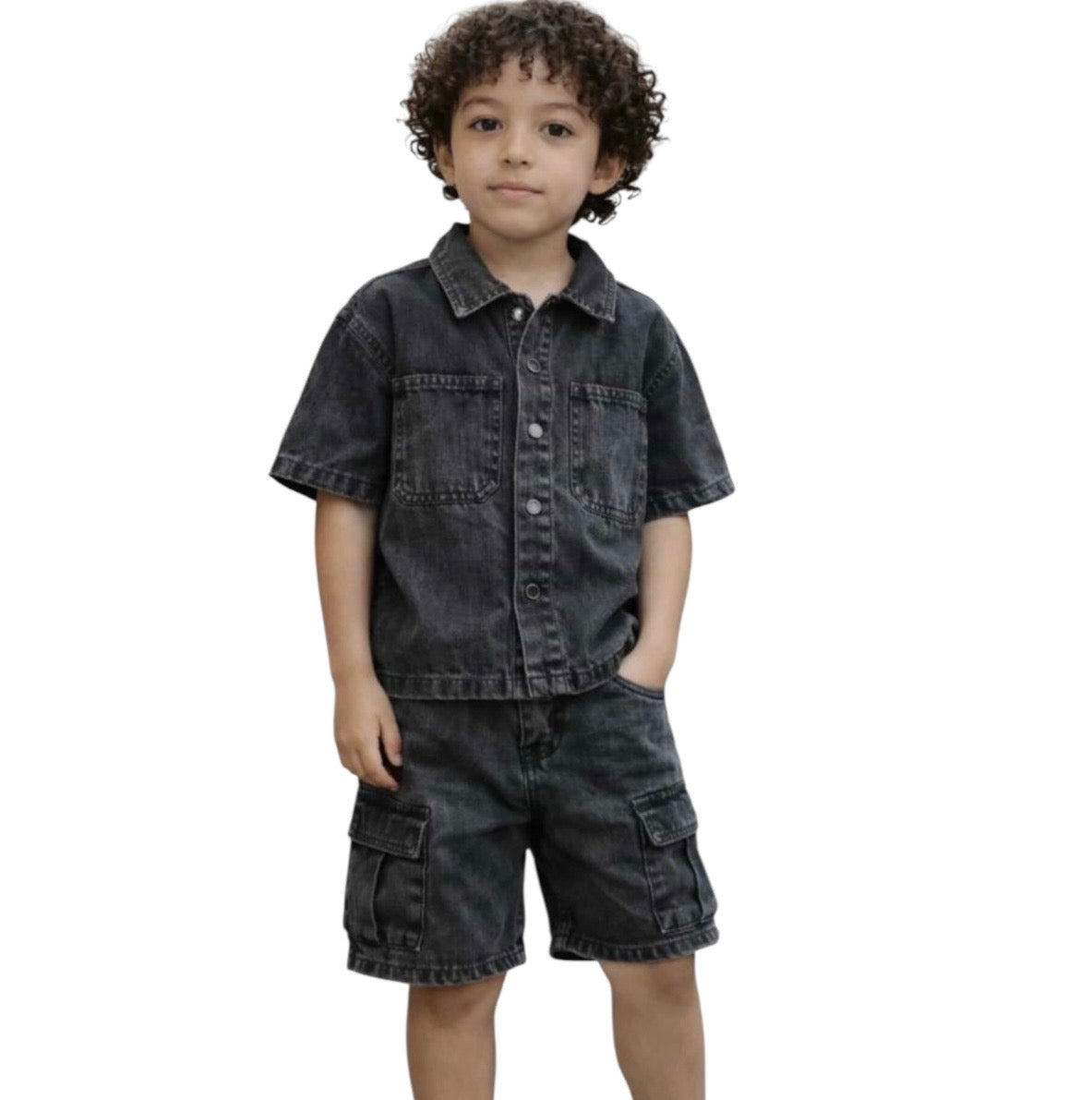 Boys Denim Shorts Set