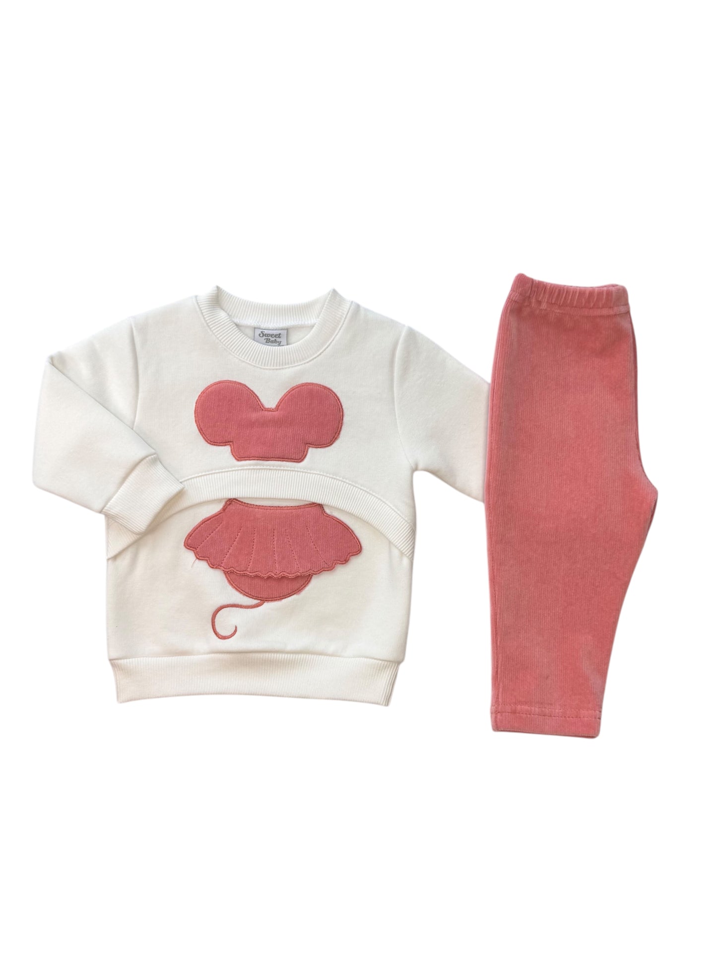 Σετ “Βελούδο ελαστικό Με Κέντημα Στο Μπλουζάκι”