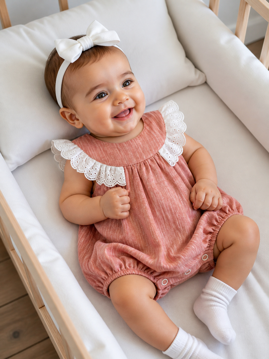 Baby Girl Lace Collar Romper