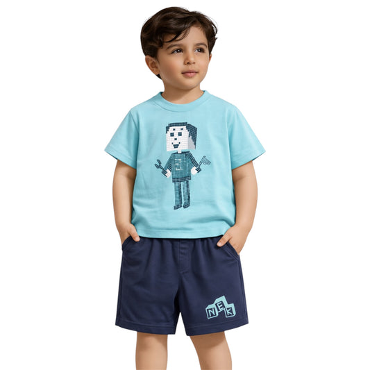 Boys Cotton T-Shirt & Shorts Set