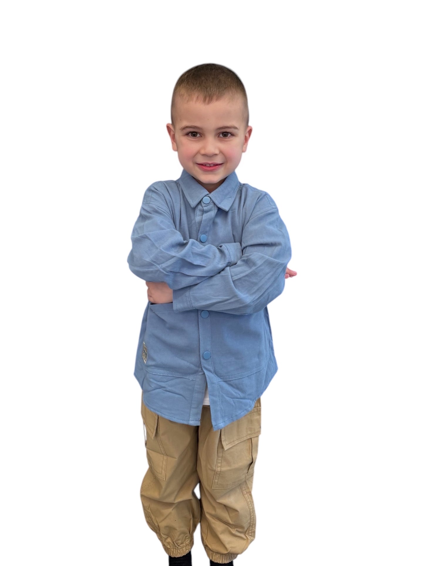 Boys' Casual Button-Up Shirt – Stylish & Comfortable