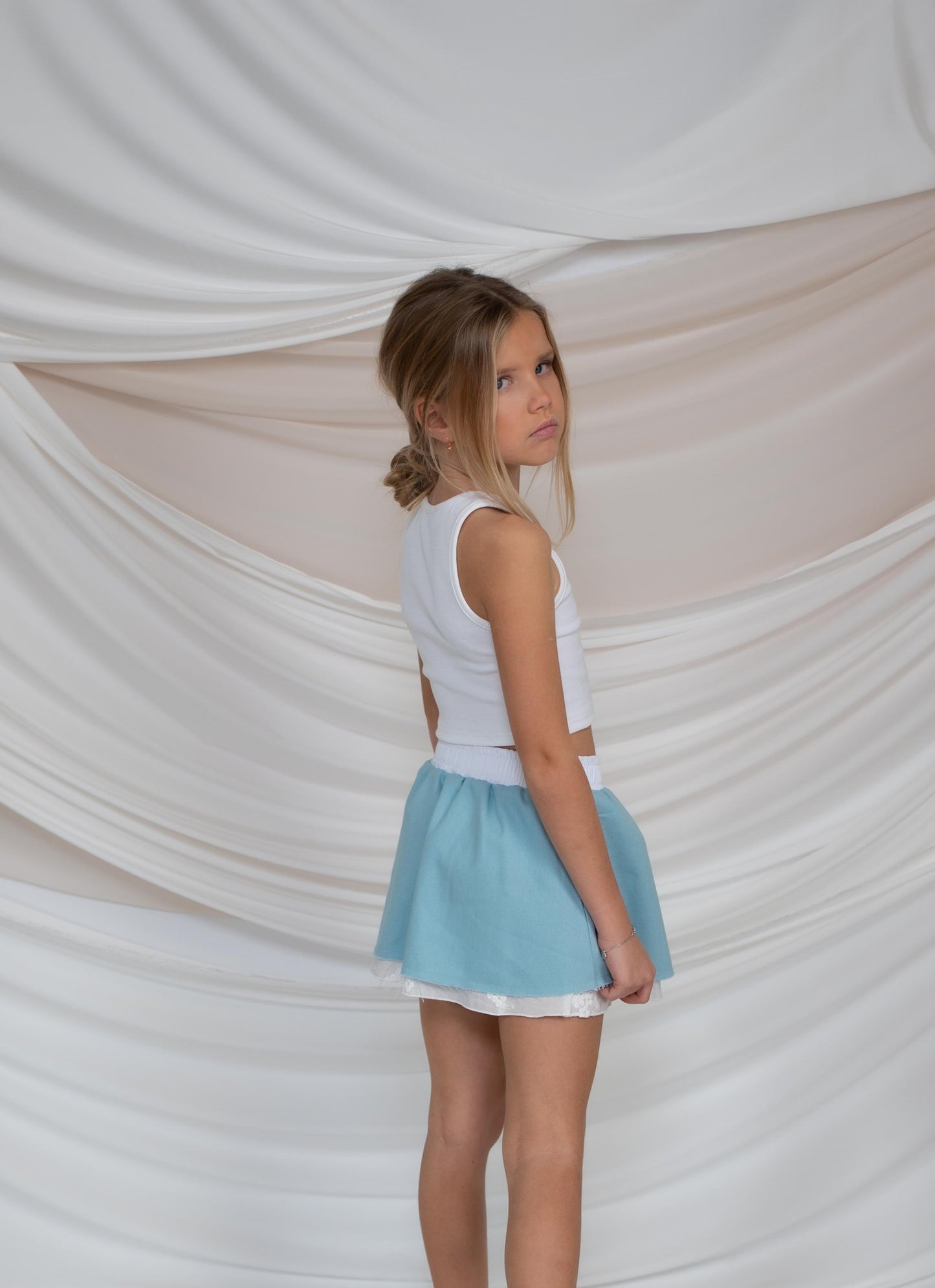 Girls Button Detail Skirt