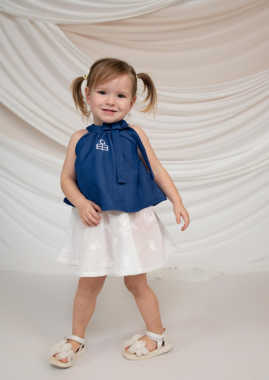 Girls Dress with Bow Detail