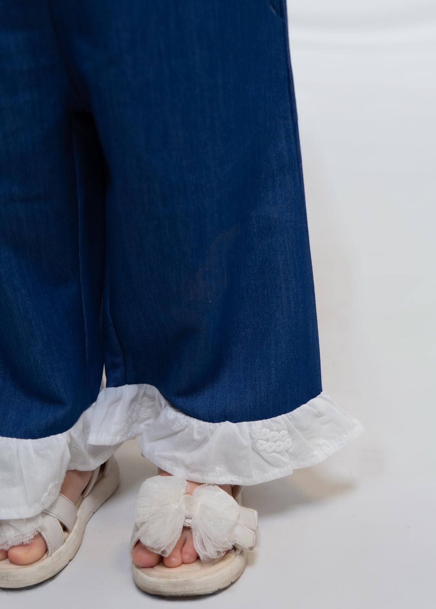 Girls Denim Style Top &Culotte Set