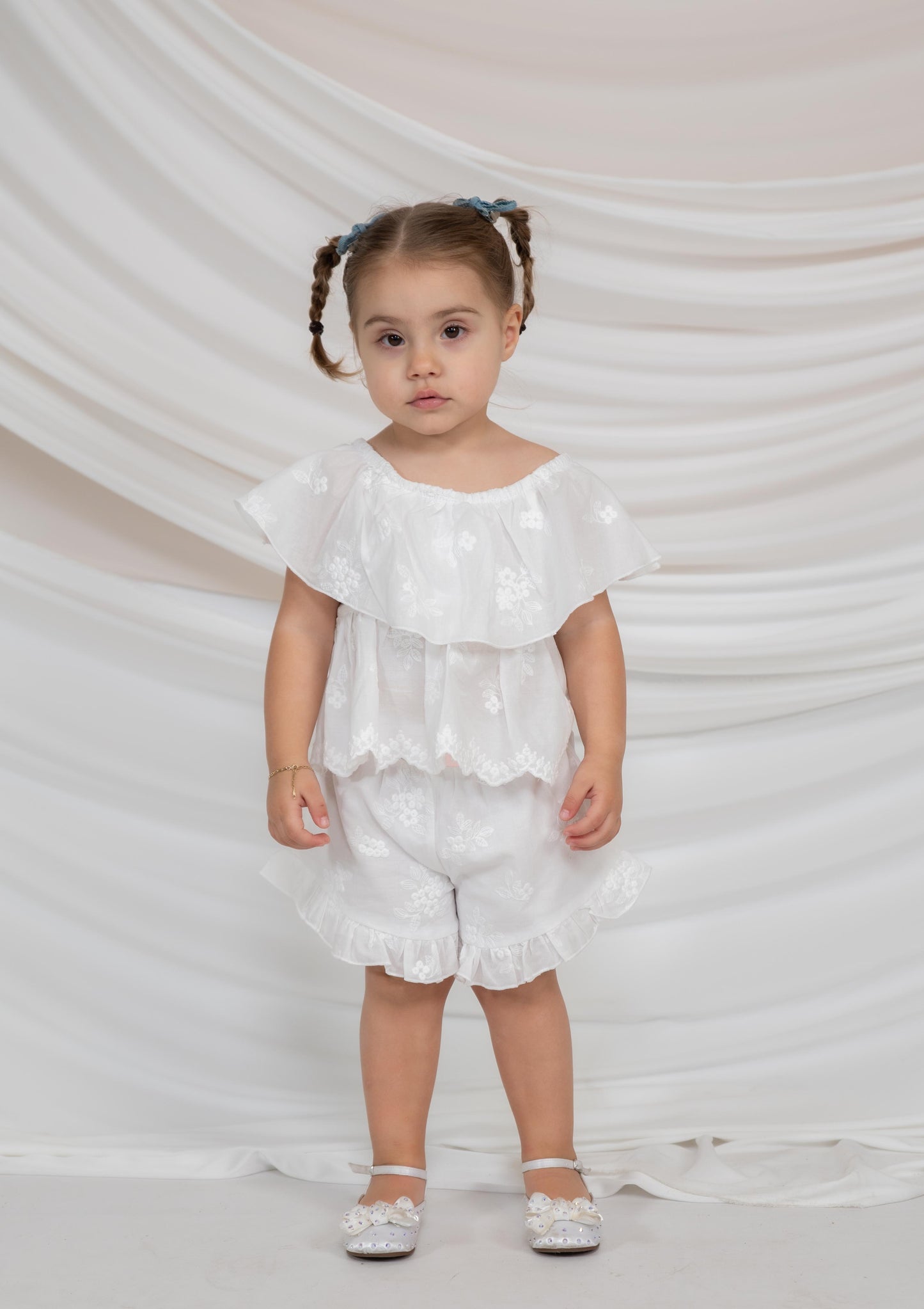 Girls Ruffle Top & Shorts Set