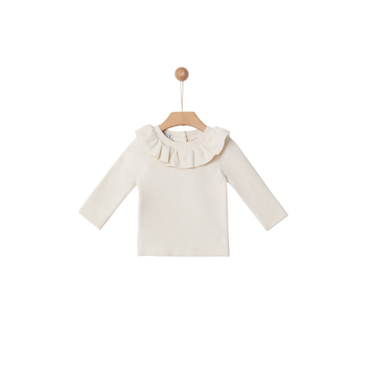 Baby Girl Ruffled Top - Ecru