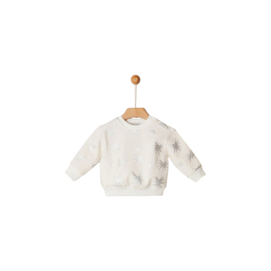 Baby Sweatshirt with Star Print - Ecru