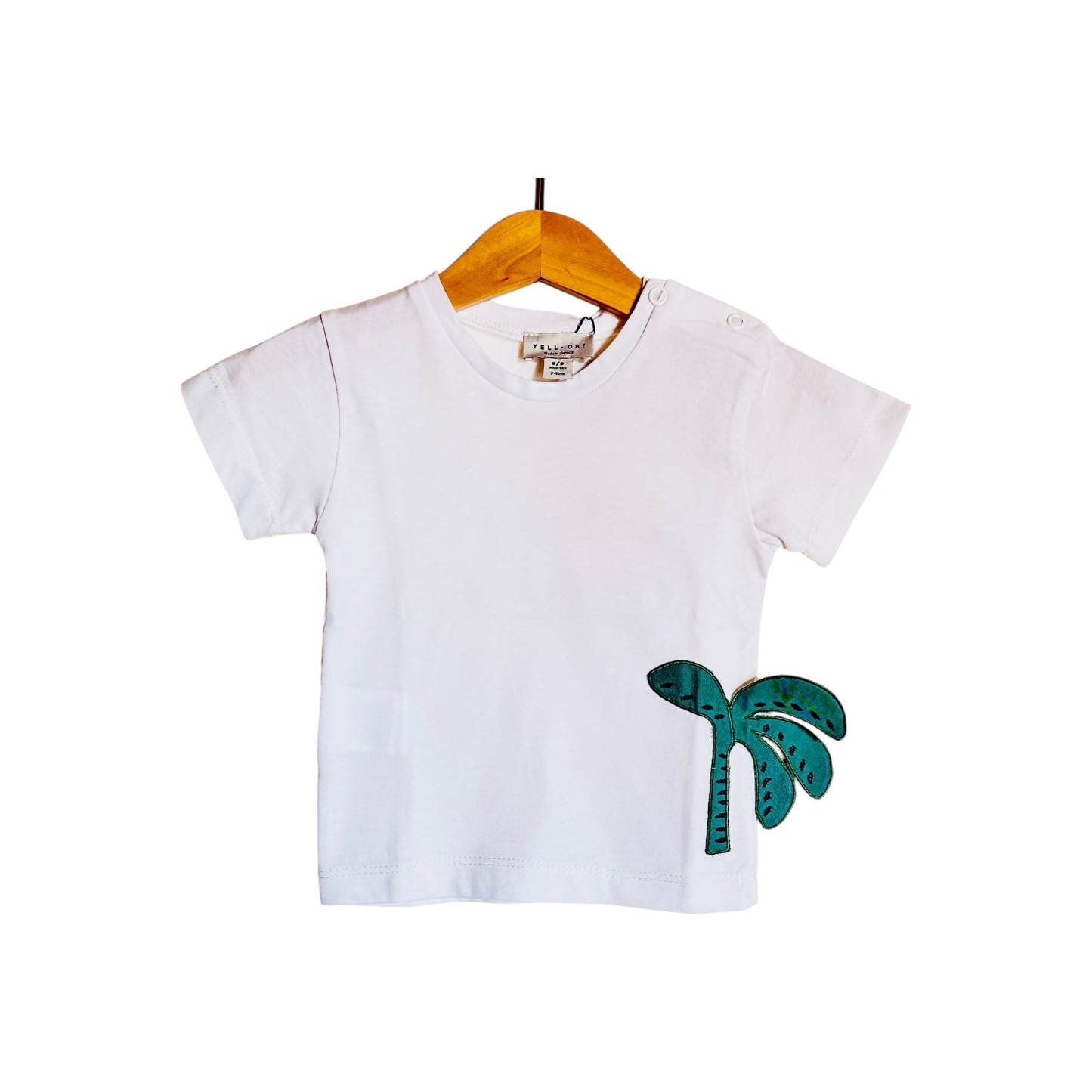 BABY BOY T-SHIRT ORGANIC WITH GREEN PALM