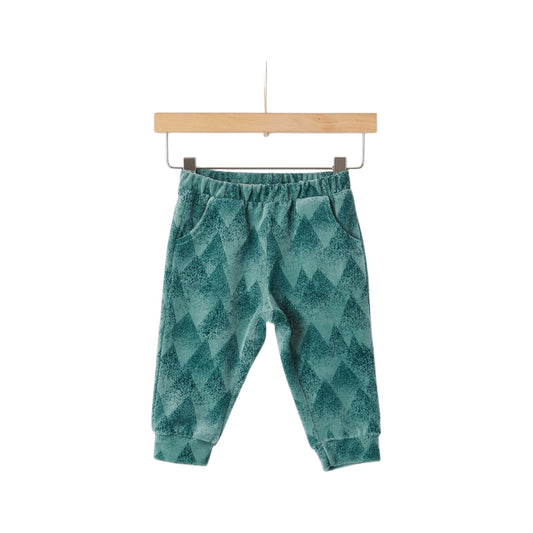 BABY BOY VELOUR SWEATPANTS MOUNTAINS ALLOVER