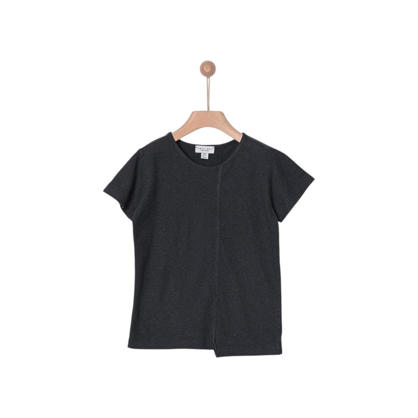 KIDS BOY T-SHIRT IN LINEN COTTON BLEND LICORICE