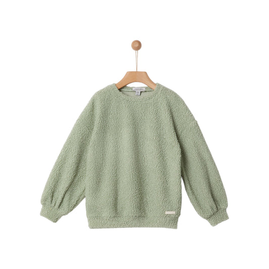 KIDS GIRL BOUCLE BLOUSE LIGHT GREEN