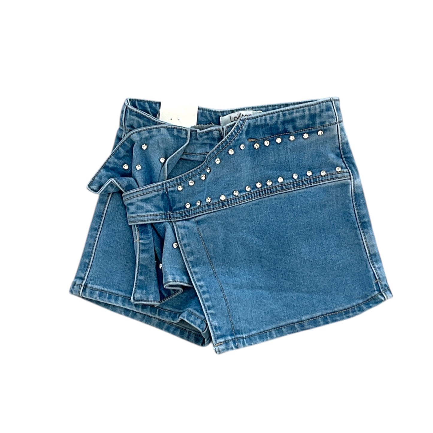 Girls' Denim Shorts with Rhinestone Details