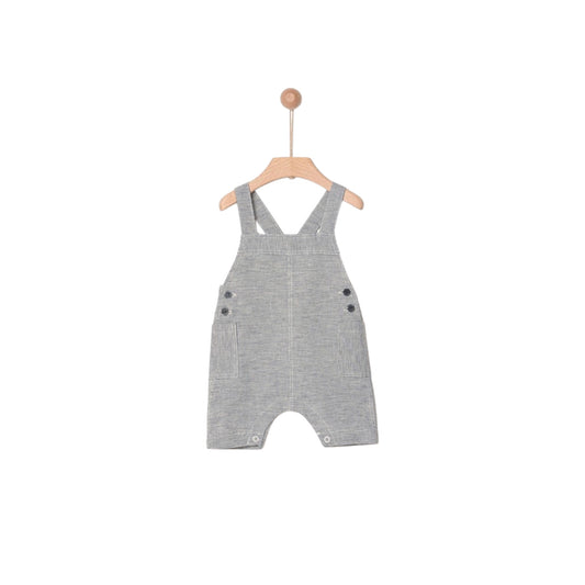 DUNGAREES IN LINEN COTTON BLACK & BEIGE STRIPES