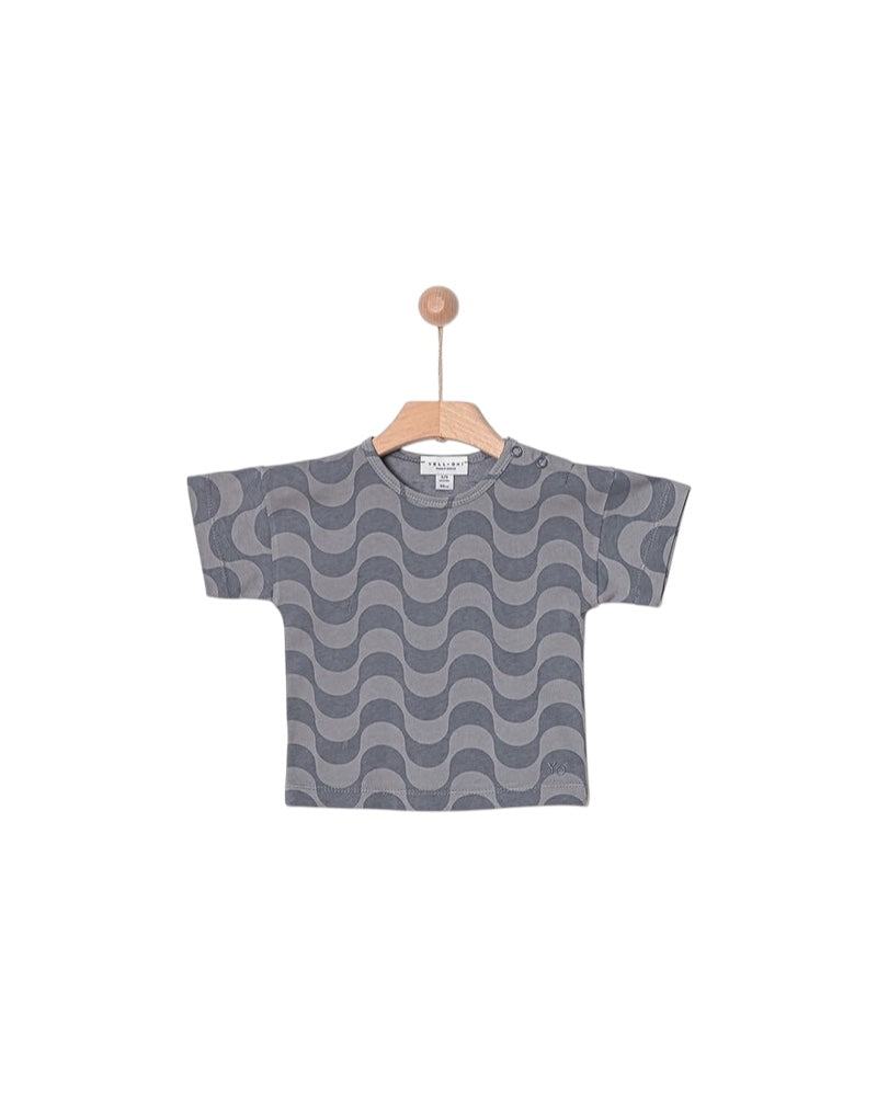 T-SHIRT ORGANIC LICORICE WAVES ALLOVER