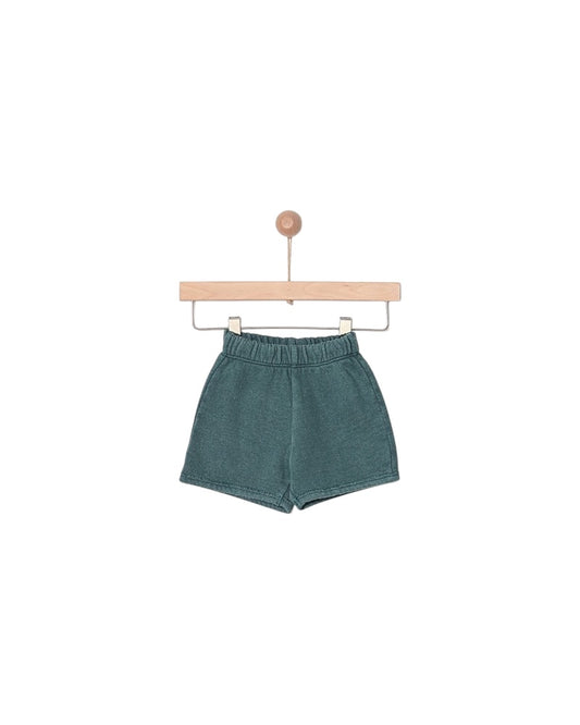 SHORTS IN COTTON & MODAL BLEND MEDIUM GREEN VINTAGE WASH