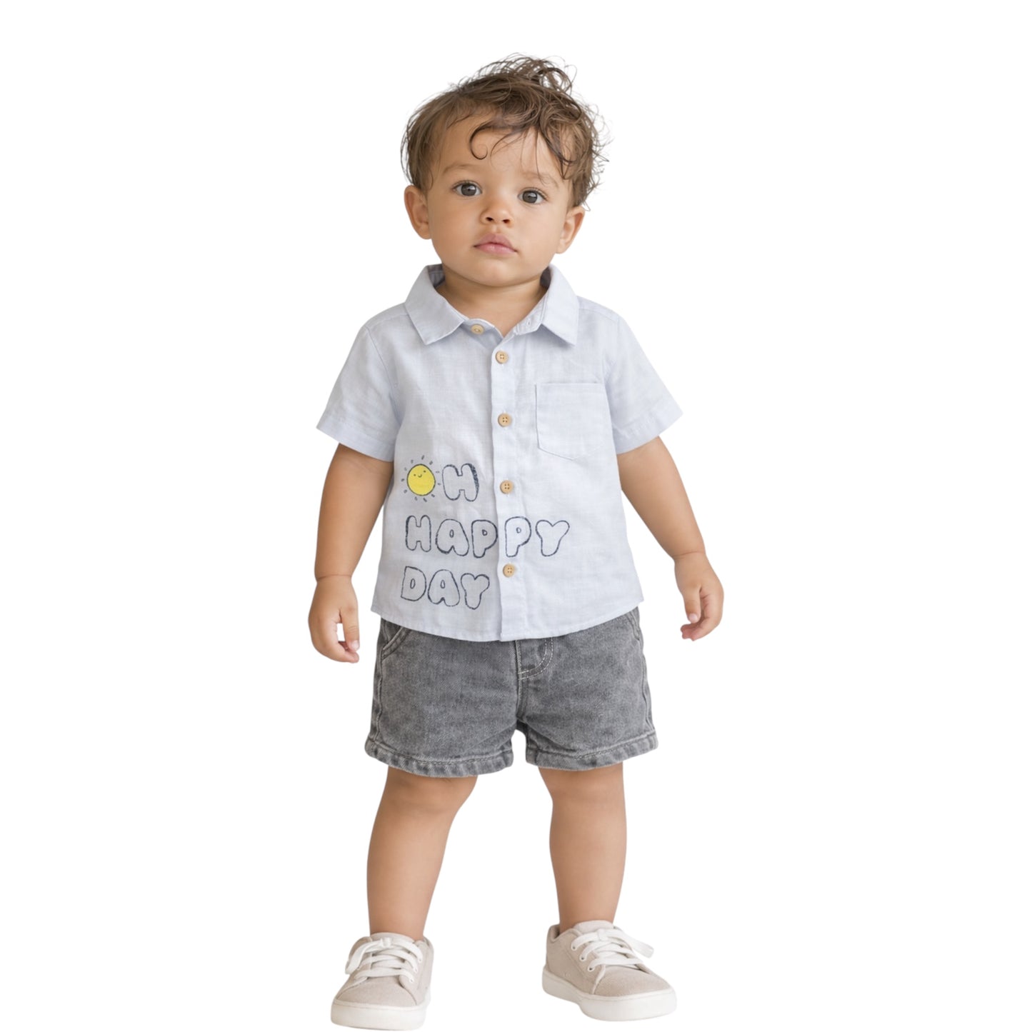 Βρεφικό Πουκάμισο “Oh Happy Day” 100% Cotton