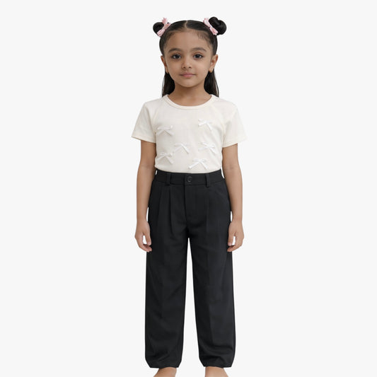 Bow Detail Cotton T-Shirt