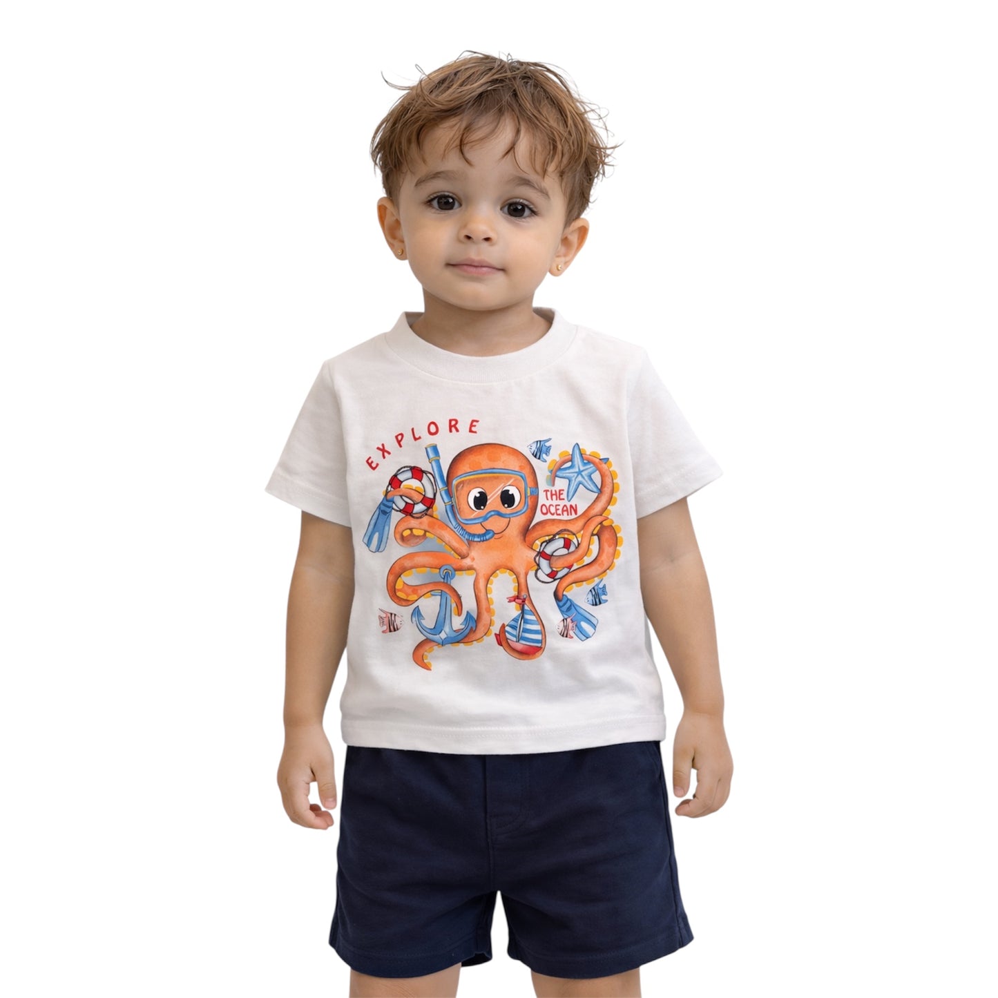Ocean Print T-Shirt & Shorts Set