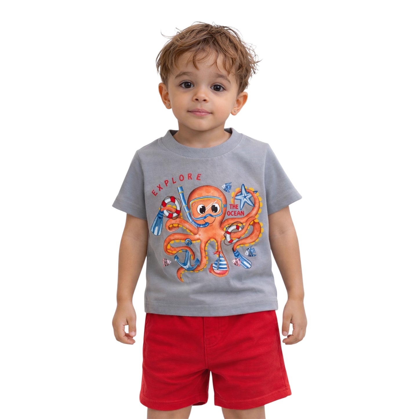 Ocean Print T-Shirt & Shorts Set