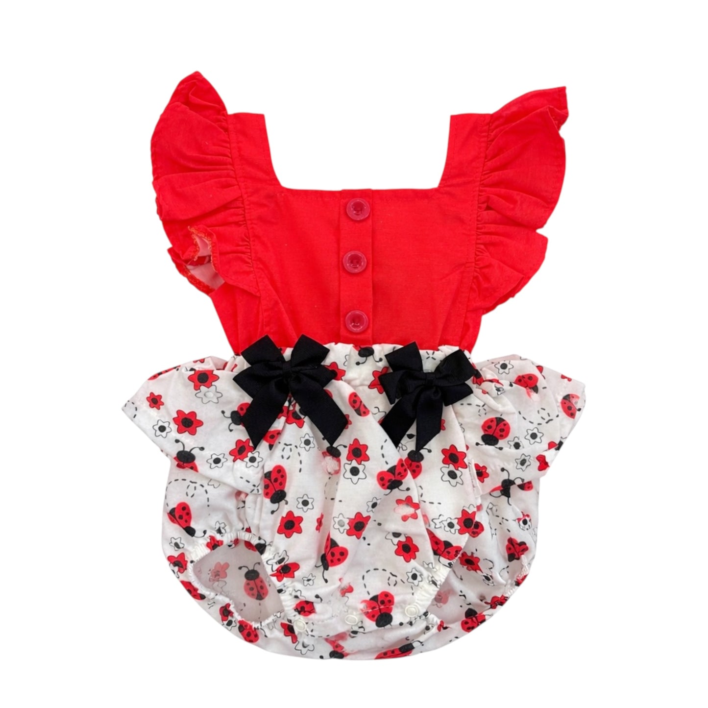 Ladybug Ruffle Baby Romper