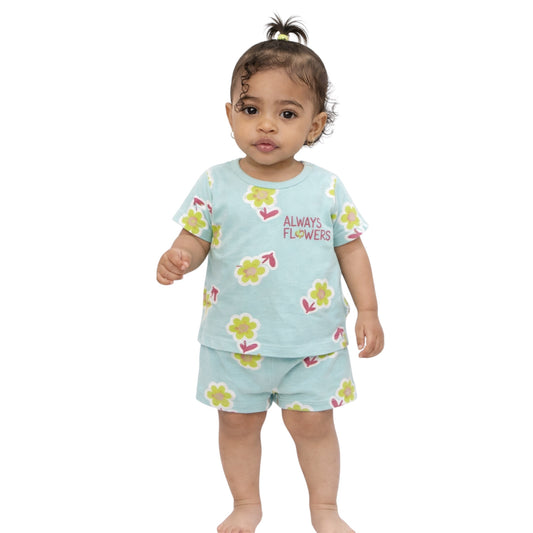 Baby Girl Floral Shorts Set