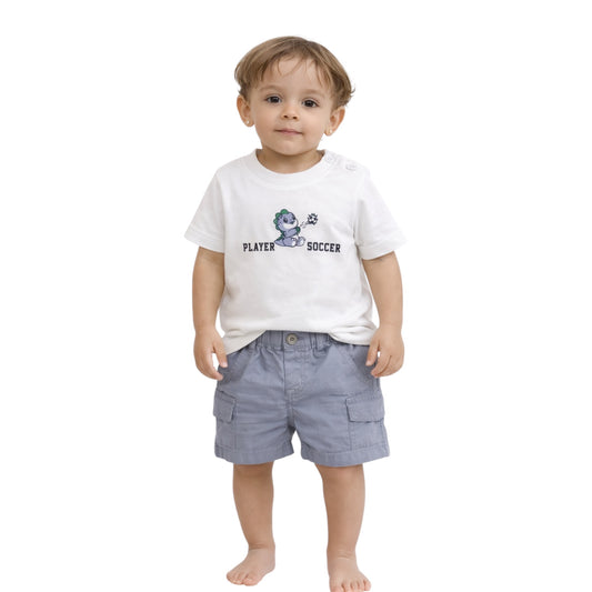 Baby Boy Soccer T-Shirt & Cargo Shorts Set