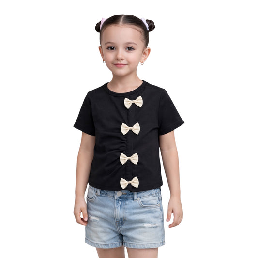 Παιδικό T-Shirt με Διακοσμητικούς Φιόγκους
