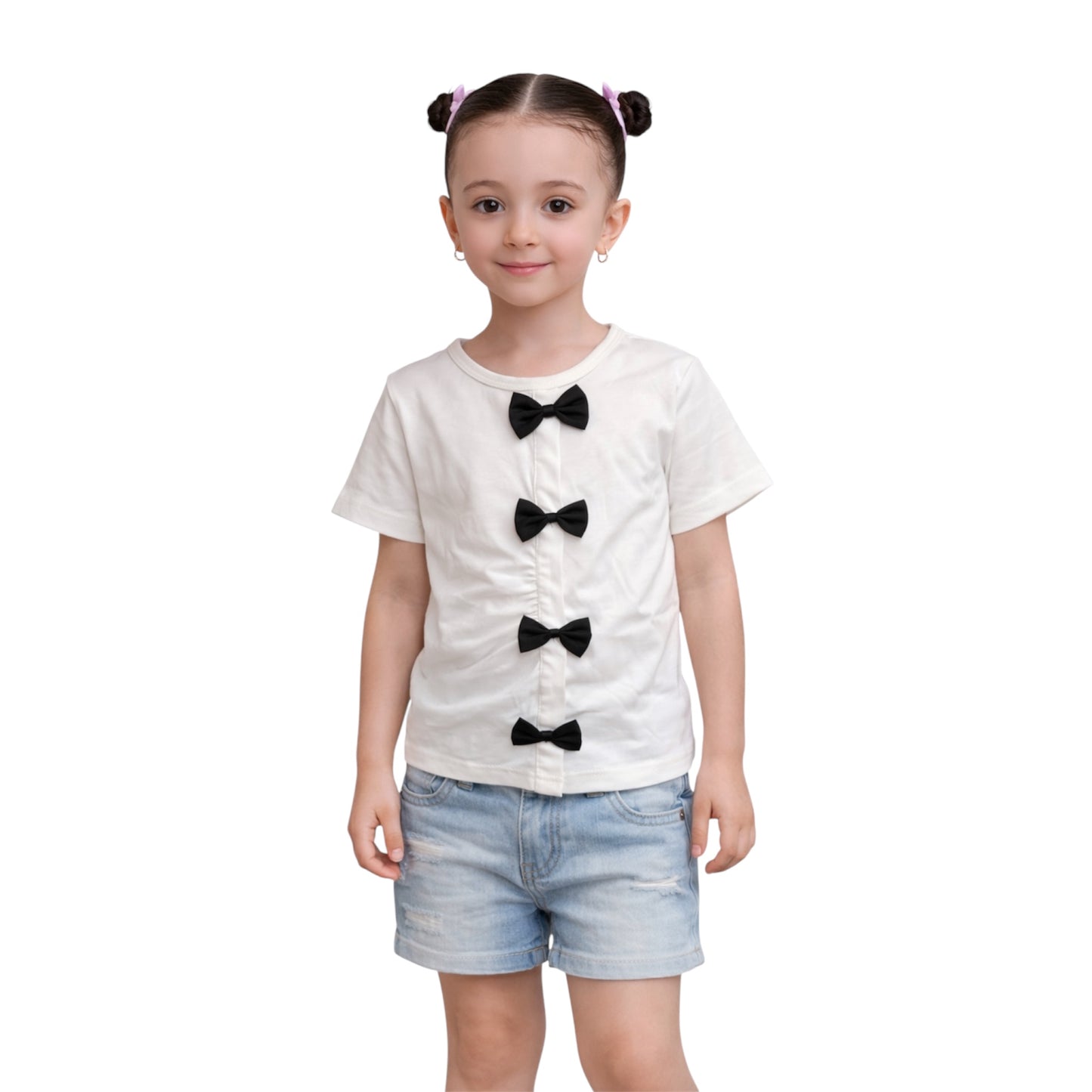 Παιδικό T-Shirt με Διακοσμητικούς Φιόγκους