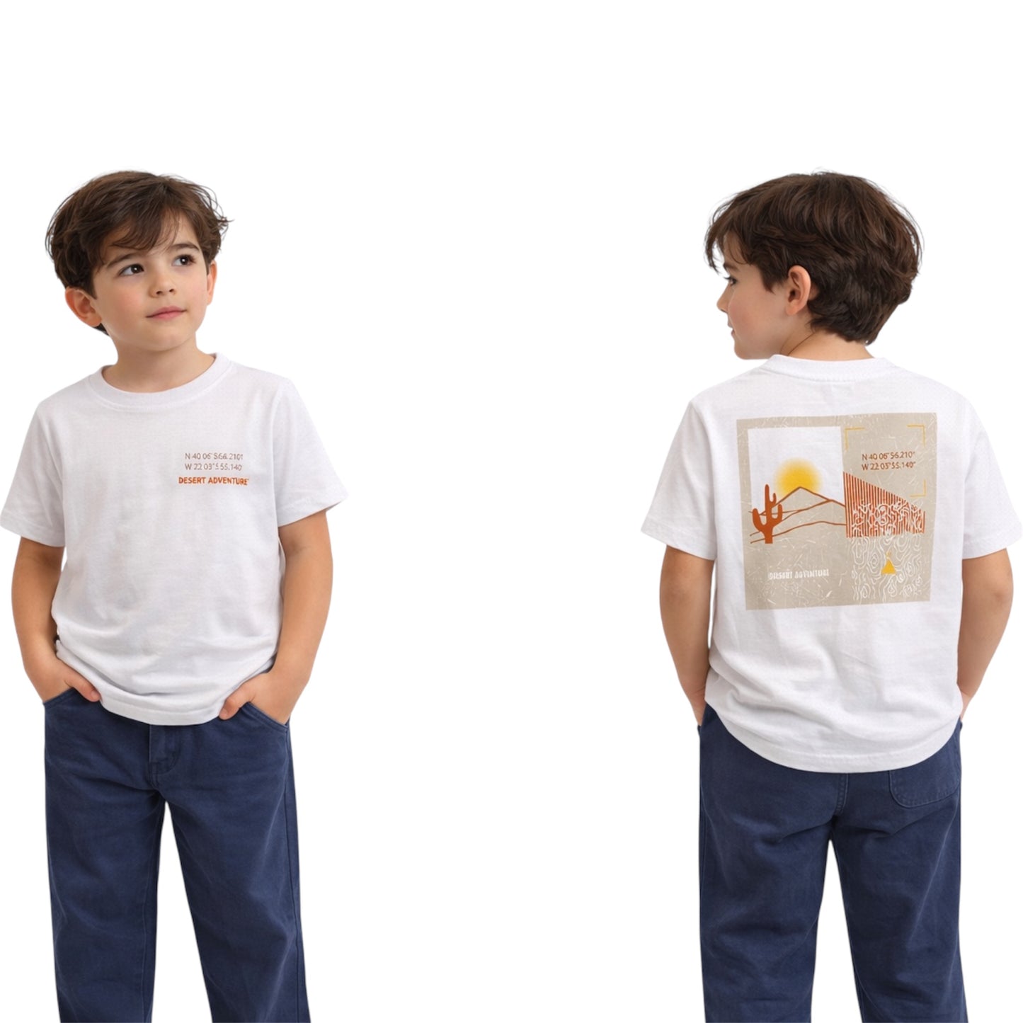 Αγόρι T-Shirt με Print Μπροστά & Πίσω