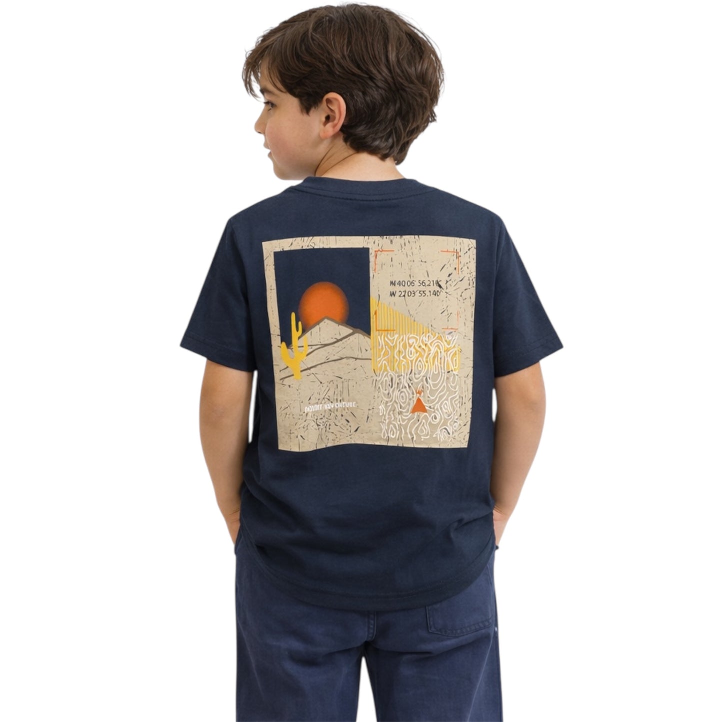 Αγόρι T-Shirt με Print Μπροστά & Πίσω