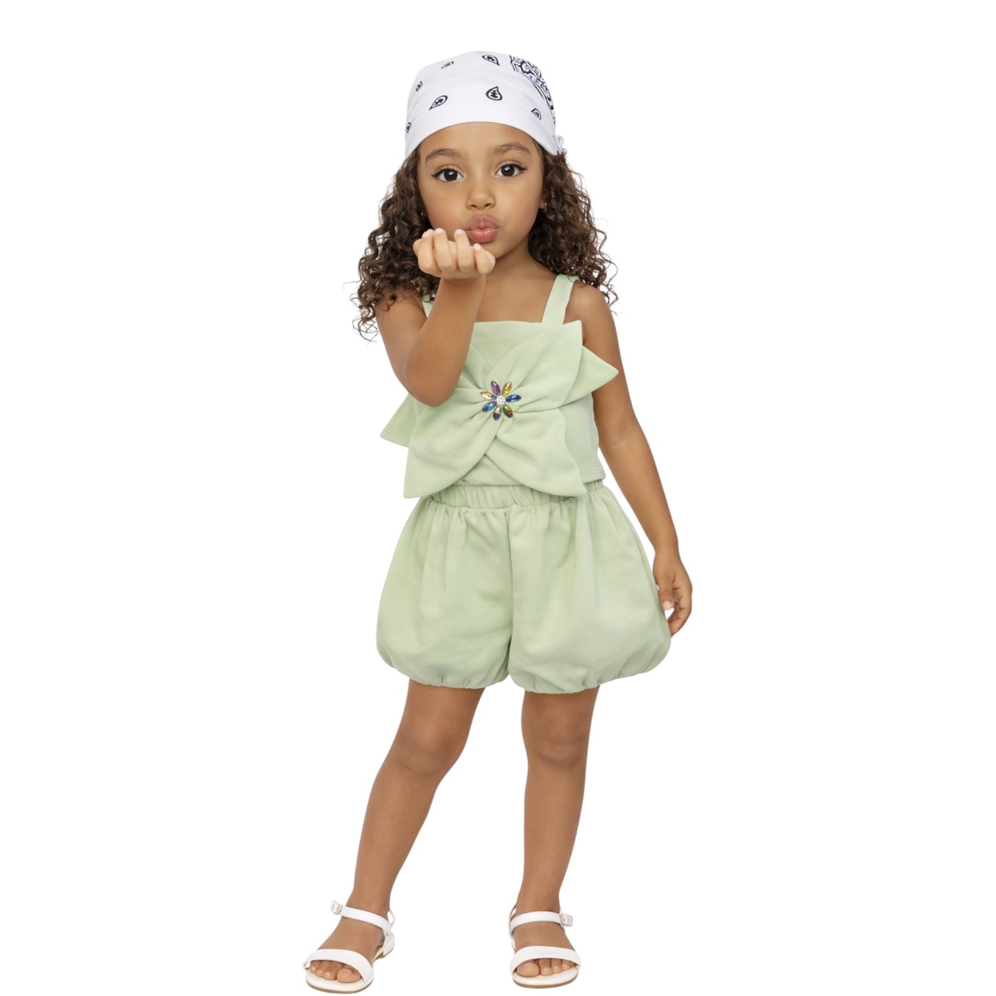 Pink Bow Top & Shorts Set