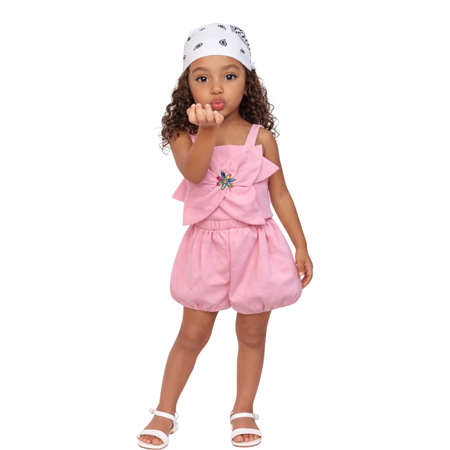Pink Bow Top & Shorts Set