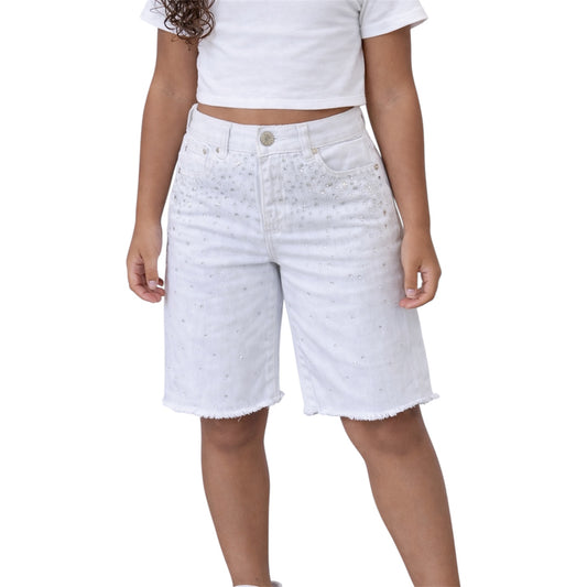 Girls Denim Bermuda with Strass