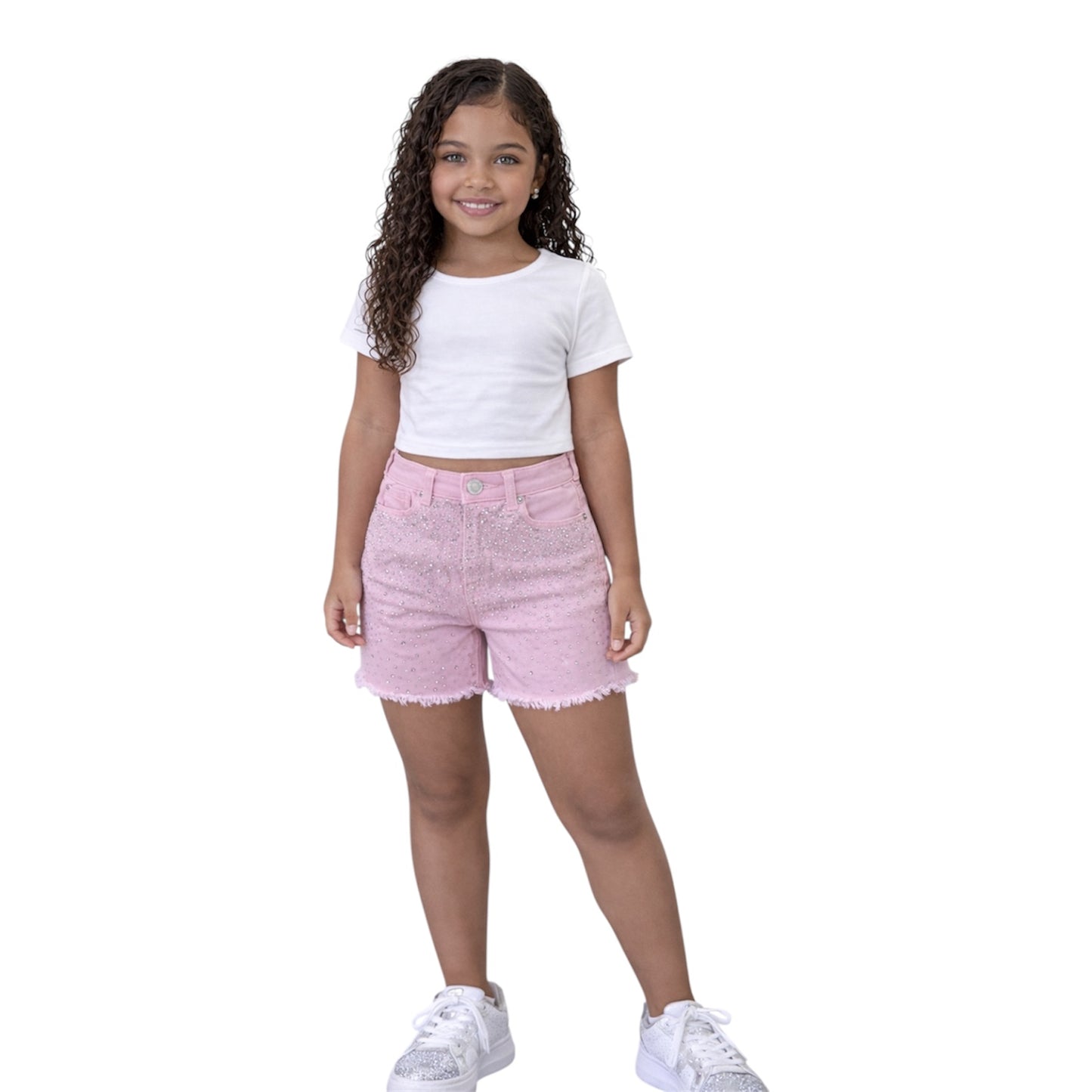 Girls Denim Shorts with Strass