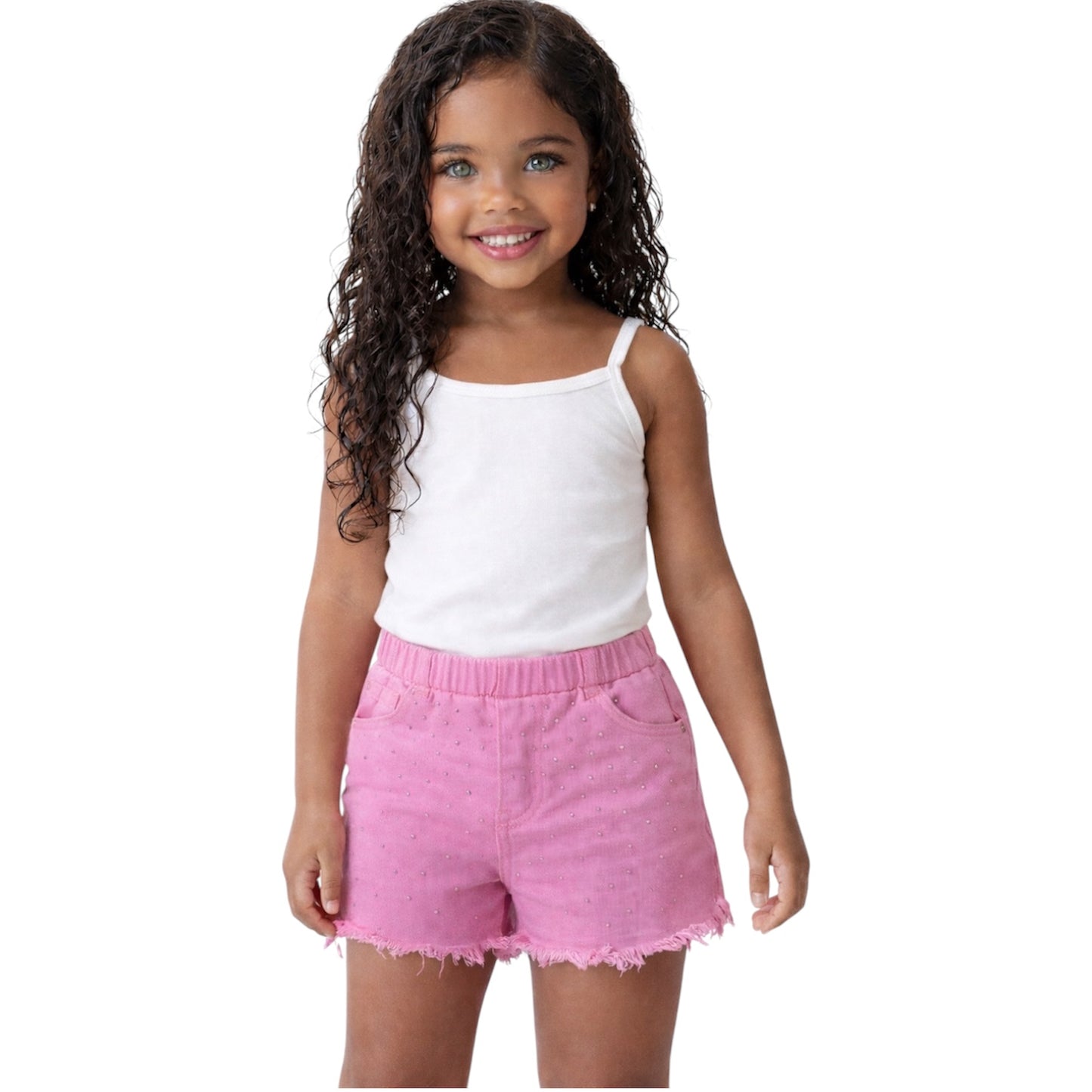 Girls Denim Shorts with Strass