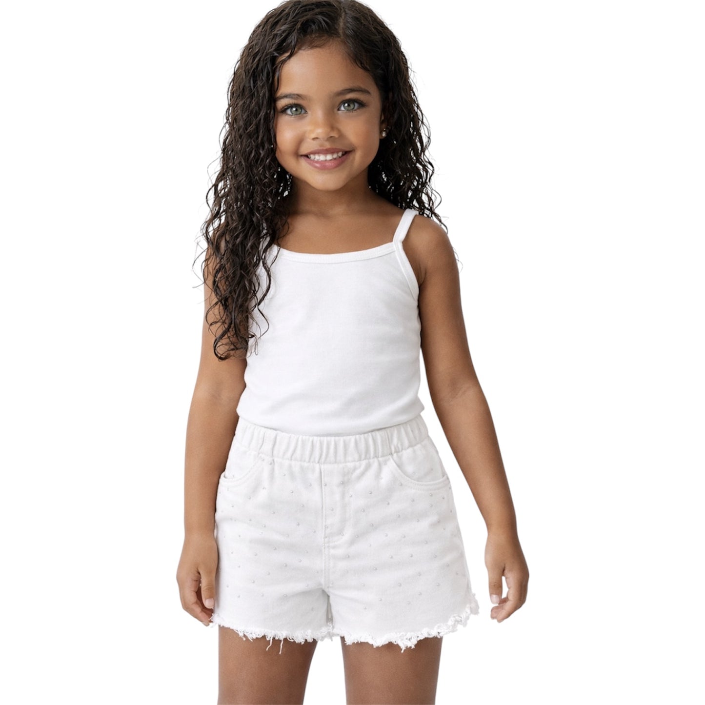 Girls Denim Shorts with Strass