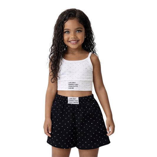 Girls Crop Top &Shorts Set