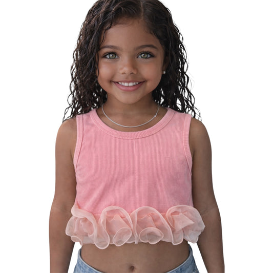 Κορίτσι Crop Top με Βολάν