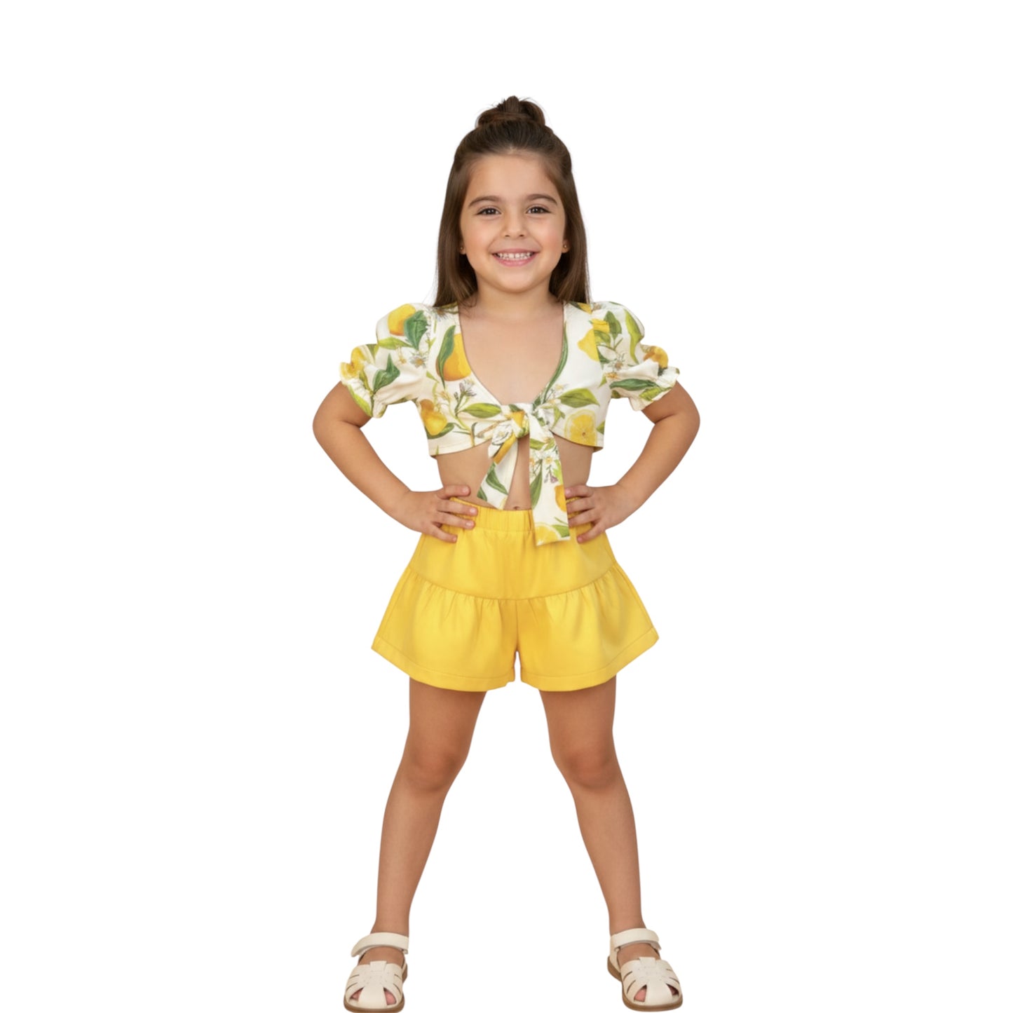 Girl Lemon Print Top &Shorts Set