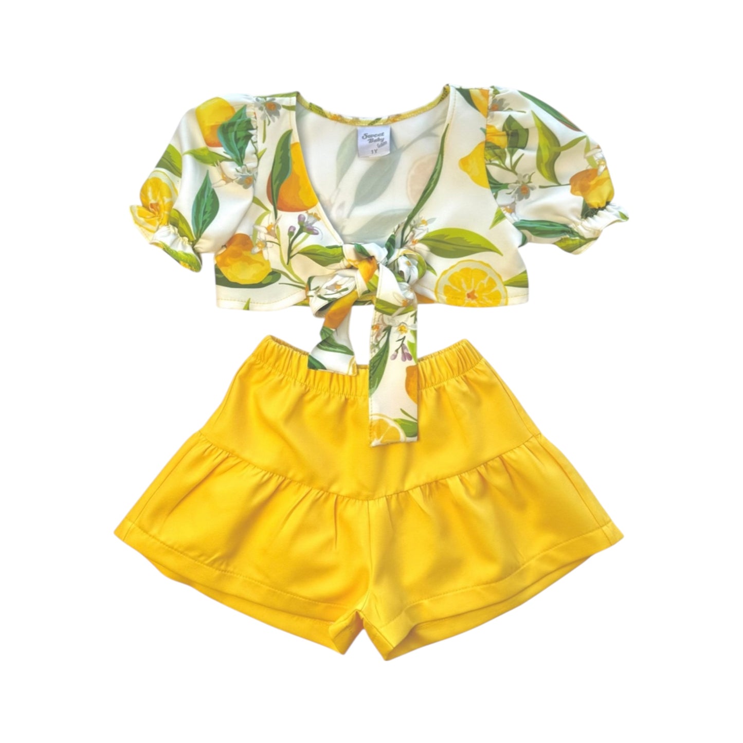 Girl Lemon Print Top &Shorts Set