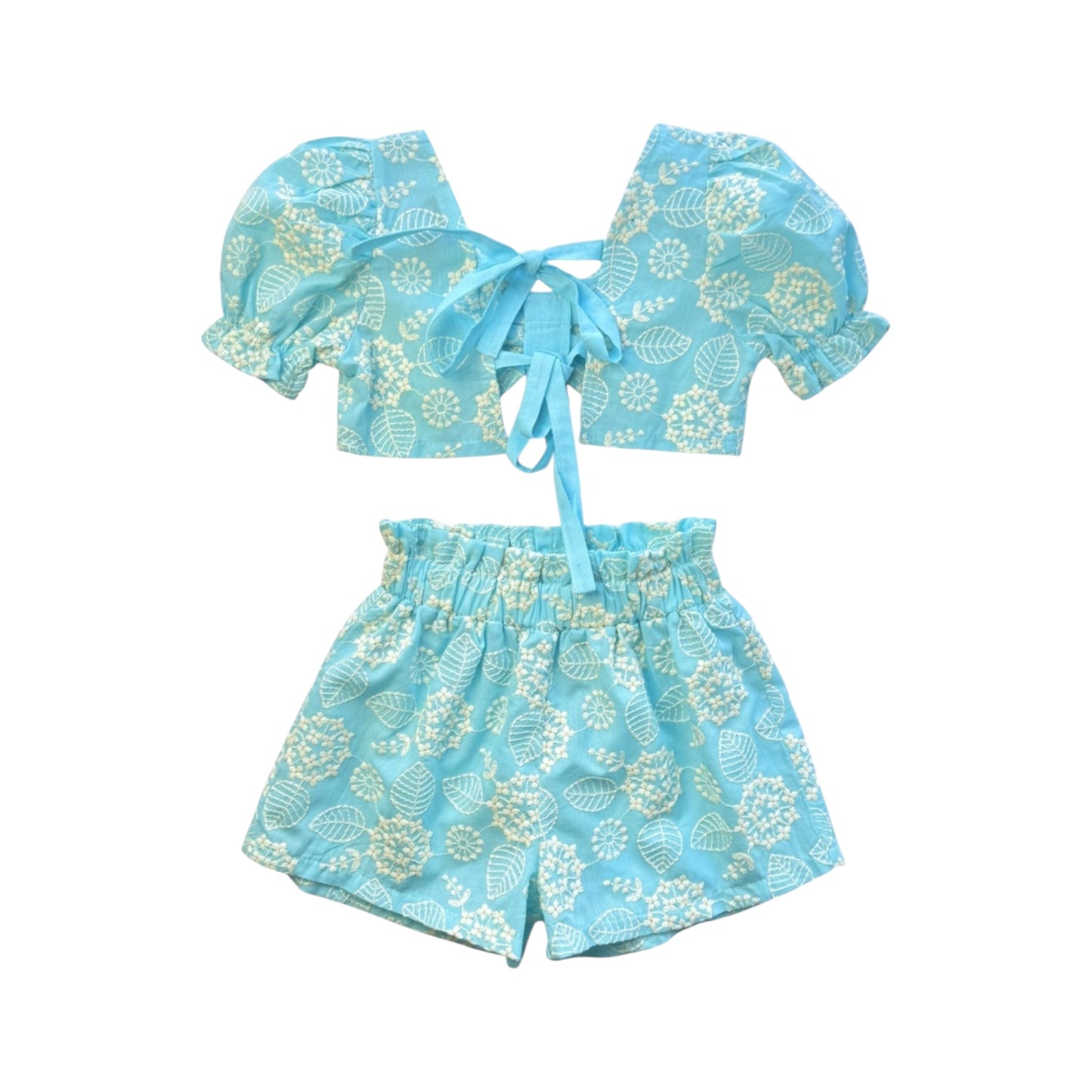 Girl Open Back Top &Shorts Set