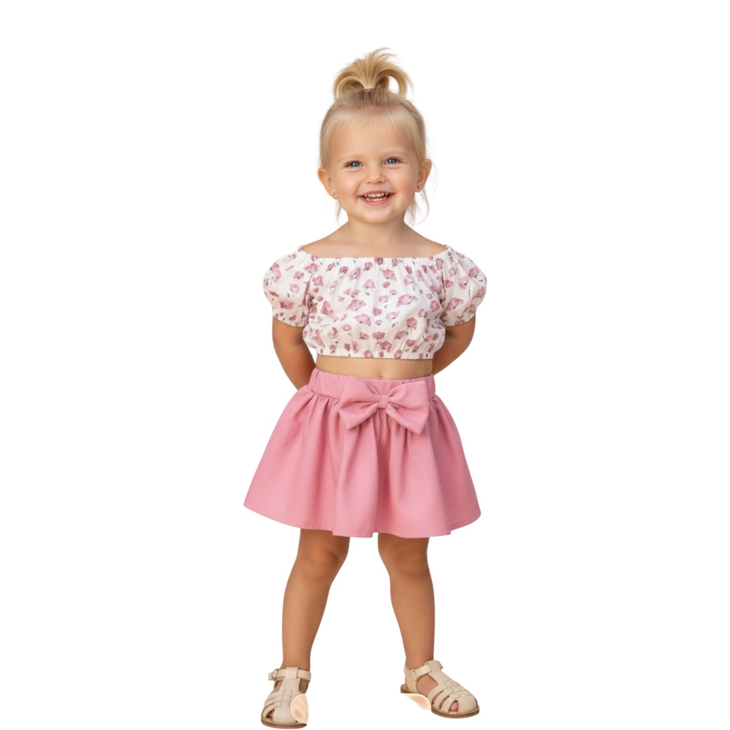 Girl Floral Top & Skort Set