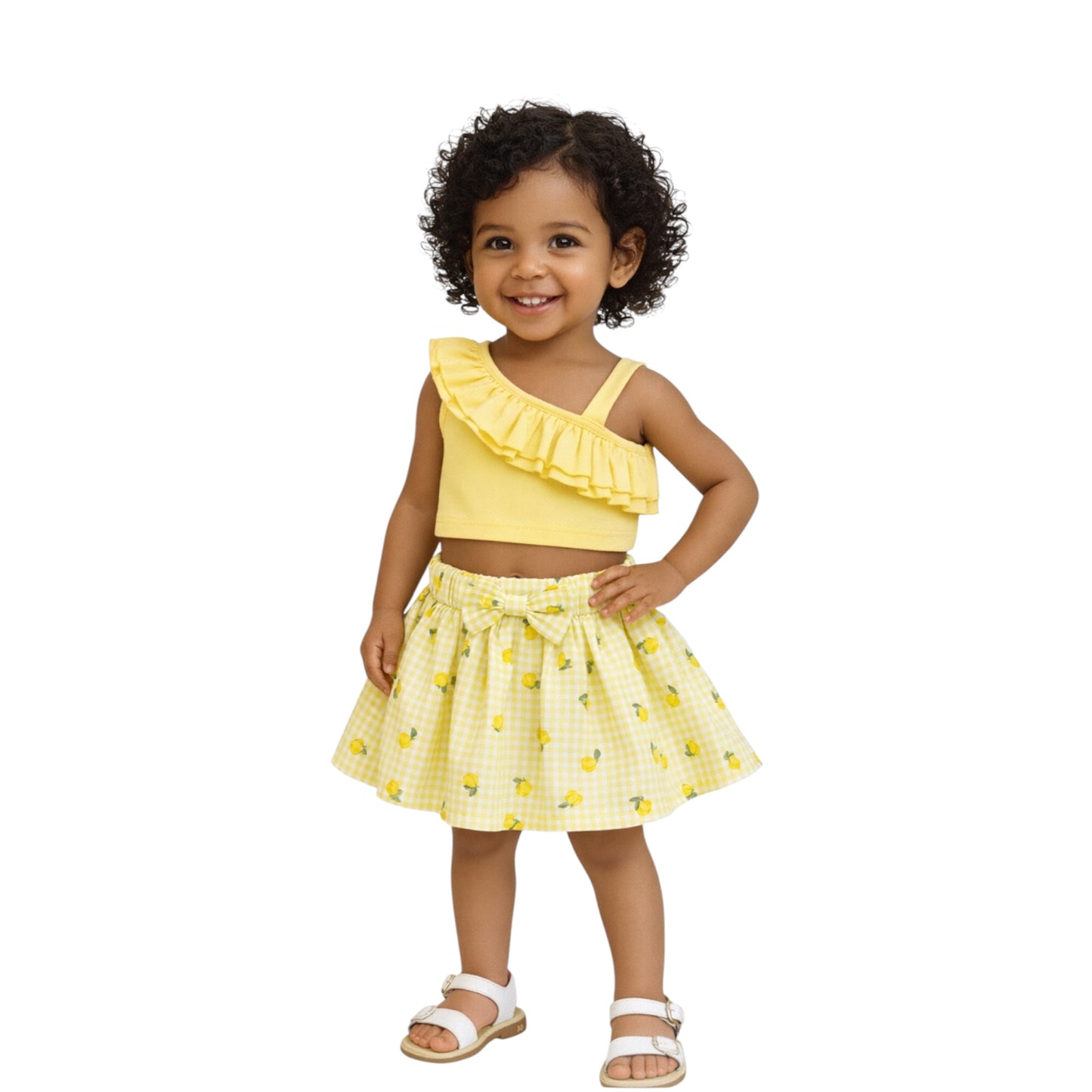 Girl One Shoulder Top & Skirt Set