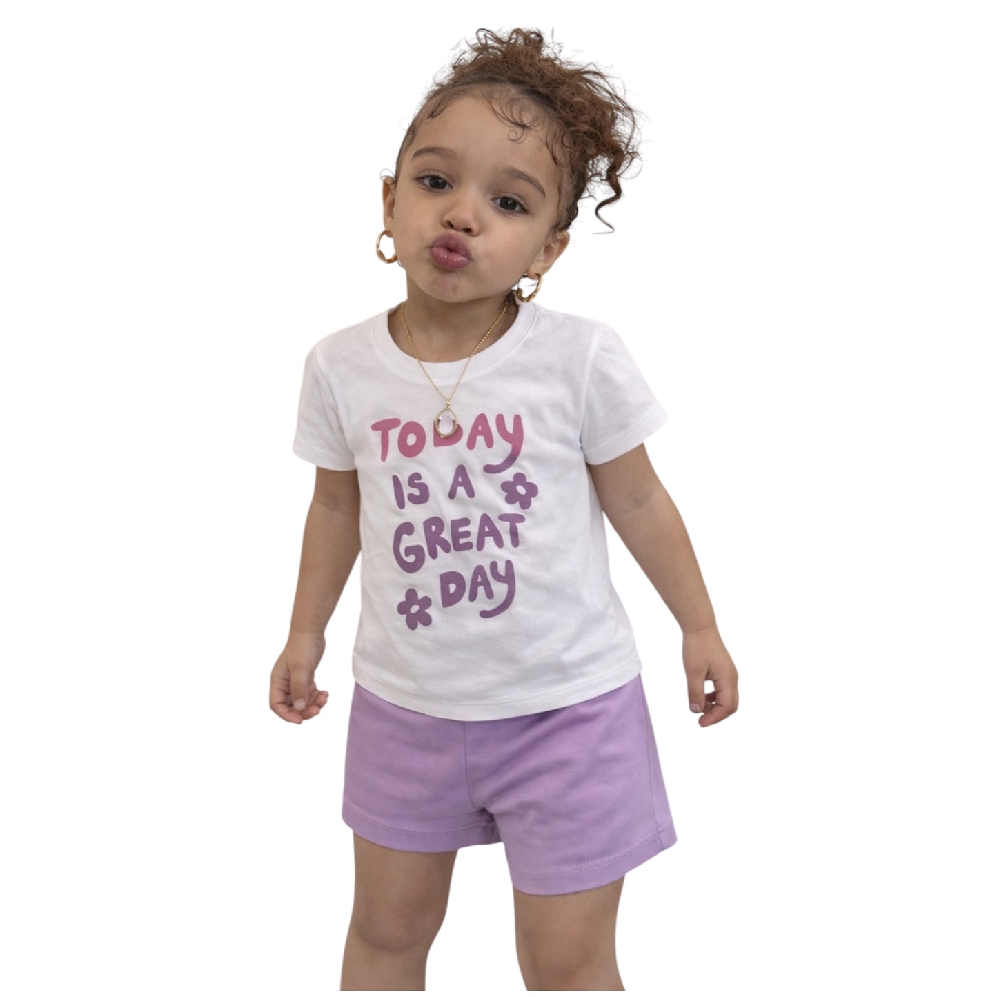 Girl Cotton T-Shirt & Shorts Set – NEK