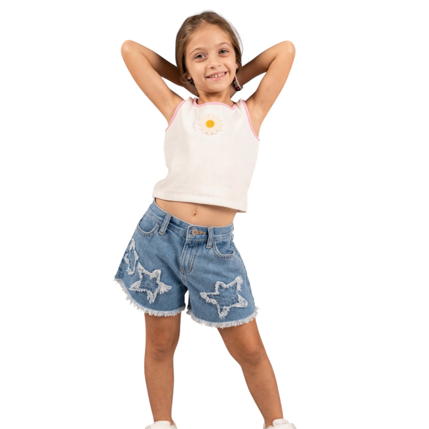 Girls NEK Denim Star Shorts